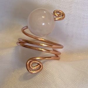 Hand made  - Pink Quartz Artesanal Ring